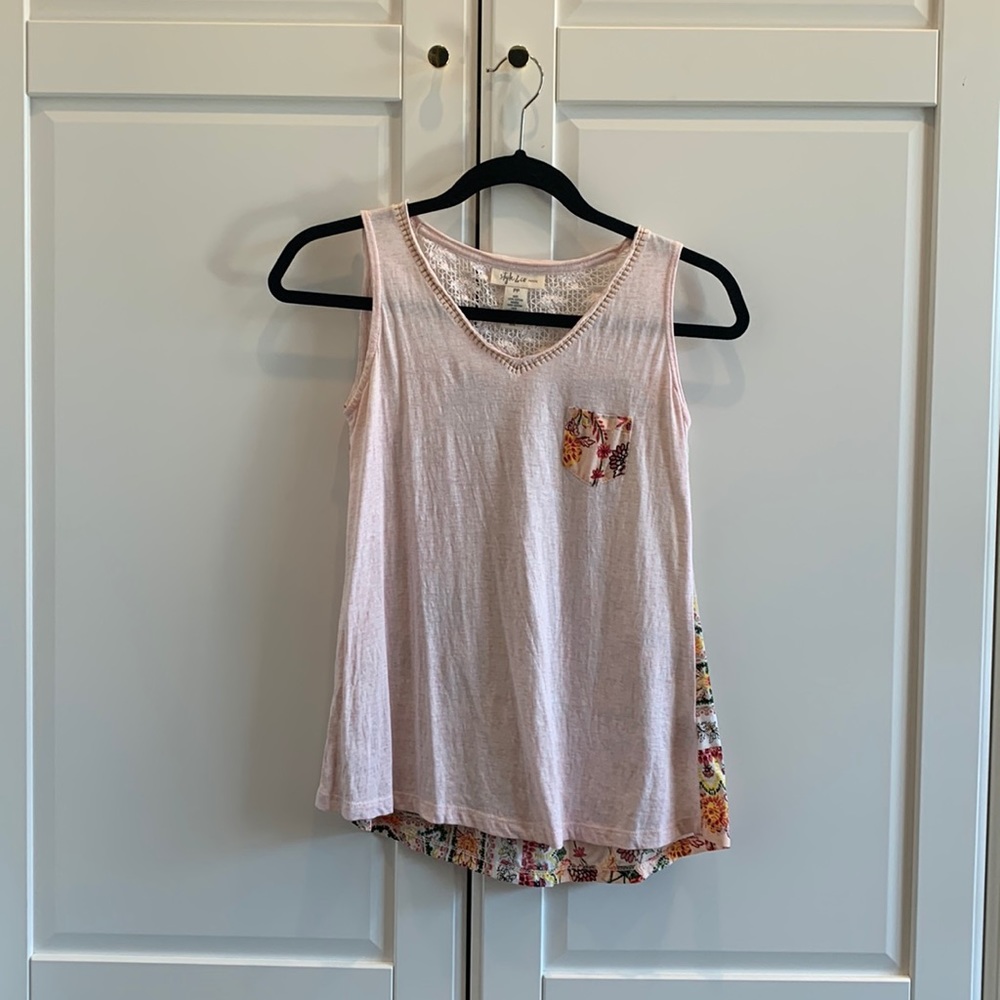Style & Co pink floral tank